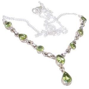 Sterling Silver .925 Peridot Gemstone Necklace